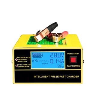 12V/24V 10A Intelligent Pulse Repair Portable Automatic Battery Charger