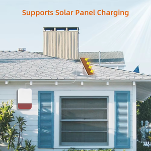 Sirène stroboscopique sans fil 120 dB à haut niveau sonore, étanche pour intérieur/extérieur, avec panneau solaire et batterie intégrée de 5 000 mAh - Product Image 4