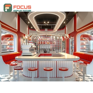 Minimal Cafe Service Counter Matte Black Finish Syrup Bottle Display Area Storefront Service Counter - Product Image 3