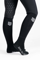 Chaussettes d'équitation pour femmes de haute qualité personnalisées, chaussettes fines en nylon pour l'équitation, hauteur genou