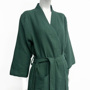 Hotel Customized Size Logo Bathrobe Velour Terry 100% Cotton <strong>Waffle</strong> Bath <strong>Robe</strong> - Product Image 1
