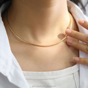 Collar de oro amarillo de 18 quilates, joyería de oro AU750, puede agregar un colgante, diseño simple - Product Image 3