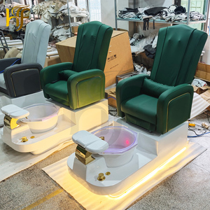 Fauteuil de pédicure avec éclairage LED, <span class=keywords><strong>blanc</strong></span>, mobilier de salon de spa pour les pieds, stations de <span class=keywords><strong>manucure</strong></span> et pédicure en céramique et plastique - Product Image 5