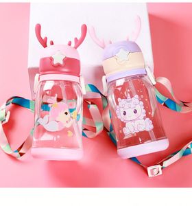 ขวดน้ำพลาสติกสำหรับเด็ก ขนาด 600 มล. ป้องกันการรั่วซึม ปราศจากสาร BPA ลายเขากวาง เหมาะสำหรับเล่นกีฬา ไปโรงเรียน ดื่มน้ำได้โดยตรง เป็นมิตรกับสิ่งแวดล้อม - Product Image 2