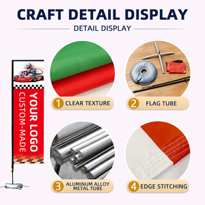 Banderas de poliéster personalizadas para publicidad en jardín, playa, con poste, en forma de lágrima, para venta de comida (hot dog) y eventos. - Product Image 4