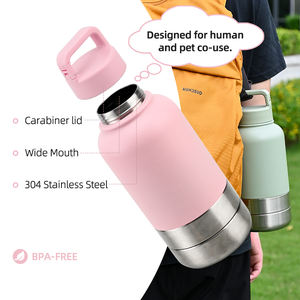 3 in 1 alimentatore portatile per animali domestici 32oz borraccia acqua per cani in acciaio inossidabile per uso esterno per persone e animali domestici - Product Image 2