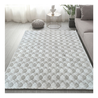Tapis en peluche, tapis d'intérieur doux, microfibre, shaggy, design moderne 3D en diamant pour salon