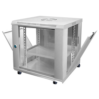 SYNSTRO - Rack de serveur en acier SPCC gris RAL7035 avec porte en verre trempé, protection IP20, montage mural 19 pouces 12U/9U, prêt pour l'IT de bureau