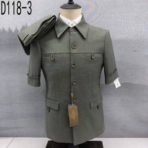 Ensemble Costumes Business Premium Homme Haute Qualité Modeste 2025, Deux Pièces <span class=keywords><strong>d</strong></span>'<span class=keywords><strong>Été</strong></span> à Manches Courtes (Haut et Pantalon) pour <span class=keywords><strong>Mariage</strong></span>, Réf. M182 - Product Image 3