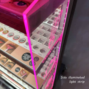 Présentoir de maquillage en métal moderne personnalisé pliable rotatif avec éclairage comptoir de parfum étagère en verre vitrine en acrylique - Product Image 3