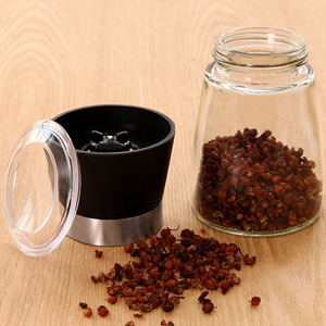Molinillo manual de pimienta, tarro de especias de acero inoxidable, recipiente de vidrio para condimentos, sal marina, almacenamiento de granos de café, molinillo de vidrio - Product Image 4