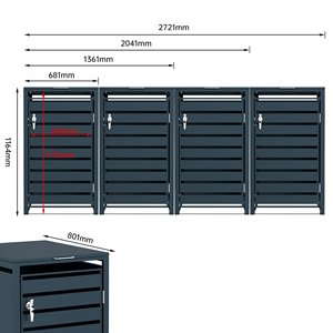 240L Kim Loại Wheelie <span class=keywords><strong>Bin</strong></span> Hộp Bền Thùng Rác Có Thể Lưu Trữ Kho Có Thể Khóa Chất Thải Thùng Bìa Thép Thùng Rác Có Thể Hộp Cho Sân Vườn - Product Image 3
