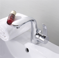 Robinet de lavabo minimaliste haut de gamme pour eau froide et chaude, pour lavabo sous plan, avec cartouche en céramique, usage domestique haut de gamme