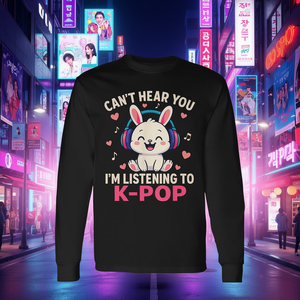 Camiseta de Manga Larga con Diseño de Conejo K-Pop, Estilo Kawaii para Amantes de la Música, Unisex, Cuello Redondo, Impresión Digital, Promocional para Adultos - Product Image 3