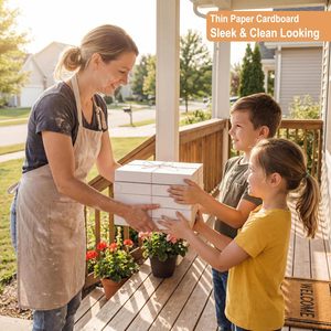 Scatole in Cartoncino Bianco Extra Sottile 10 X 10 X 1,75 Pollici per <span class=keywords><strong>Pasticcini</strong></span> Fatti in Casa, Pizze, Cibo da Asporto, Regali e Progetti Fai-da-Te - Product Image 6