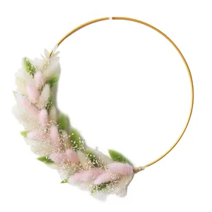 Rabbit tail grass mixed with flower wreaths wall hanging paintings home decorations