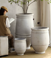 Vente directe d'usine - Pots à fleurs en magnésium de grande taille, de forme vintage et en forme de pot, pour plantes vertes d'extérieur et d'intérieur, pour salons