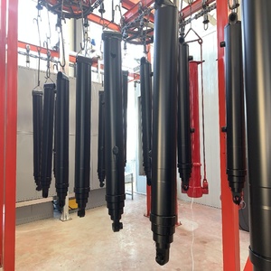 Vérin hydraulique robuste multi-étages pour camion benne lourd, conception télescopique à 4 étages à montage frontal avec protection contre la poussière - Product Image 5