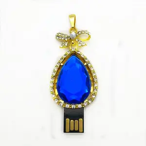Chiavetta Usb con ciondolo gemma colorata a buon mercato chiavetta Usb da 128GB con penna Flash per gioielli