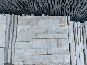 Thiết kế hiện đại tự nhiên trắng tường đá gạch kem bên ngoài góc ốp antacid Chống xói mòn Kem <span class=keywords><strong>Slate</strong></span> chia bề mặt - Product Image 3