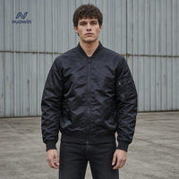 Veste en nylon personnalisée pour homme, veste longue style aviateur effet cuir, veste bomber de baseball imperméable et surdimensionnée