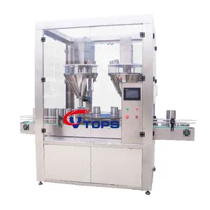 Machine à emballer automatique de remplissage de bouteilles de lait en poudre de protéines de supplément de 100g à 500g à double tête à grande vitesse