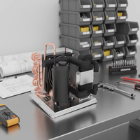 Système de refroidissement de compresseur industriel Huajing avec échangeur de chaleur intégré côté froid, capacité de refroidissement de 400 W, 24 VDC, 9,0 A, 61 dB