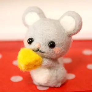 小可爱老鼠娃娃羊毛毡工艺Diy非成品戳套装手工套装针材料包包