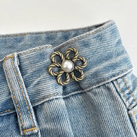 Kancing Mewah Berkualitas Tinggi, Pasangan Kancing Logam Bentuk Bunga yang Dapat Disesuaikan, Dapat Dilepas, untuk Pakaian dan Celana Jeans, Dapat Diadaptasi Semua Ukuran, Tanpa Alat Jahit