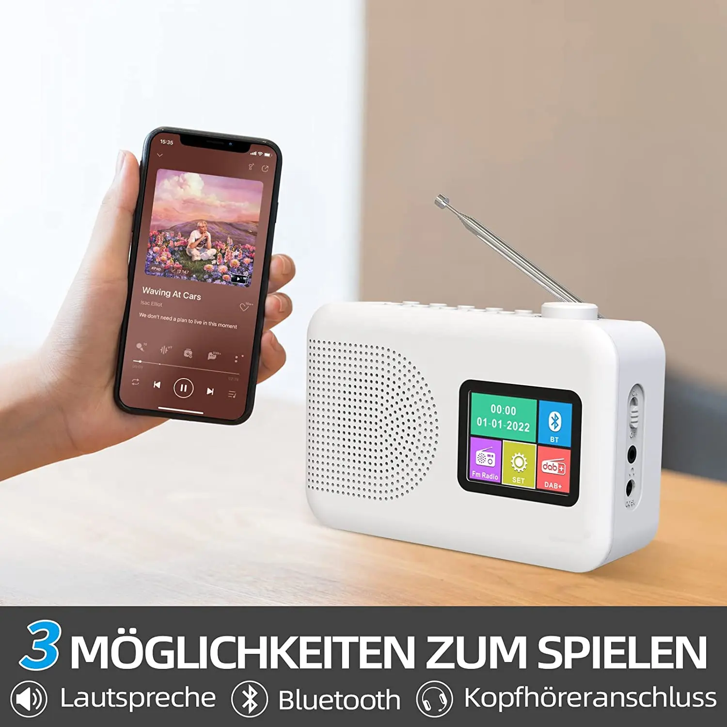Nieuwe Pocket Mini Dab Ontvanger Radio Color Tft Bluetooth Home Klok Fm Dab Digitale Radio Draagbare Dab Radio Oplaadbaar