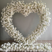 Hochzeit Hintergrund Bühne Valentinstag Dekorationen Heirats antrag Rote Rosen Künstliche Blumen Herz Bogen Hintergrund