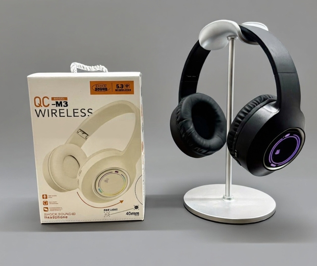 New M3 Luminous Sports Over-Ear Gaming Headset with RGB Lighting Hi-Fi Sound Wireless 5.3 Folding Design Universal Compatibility