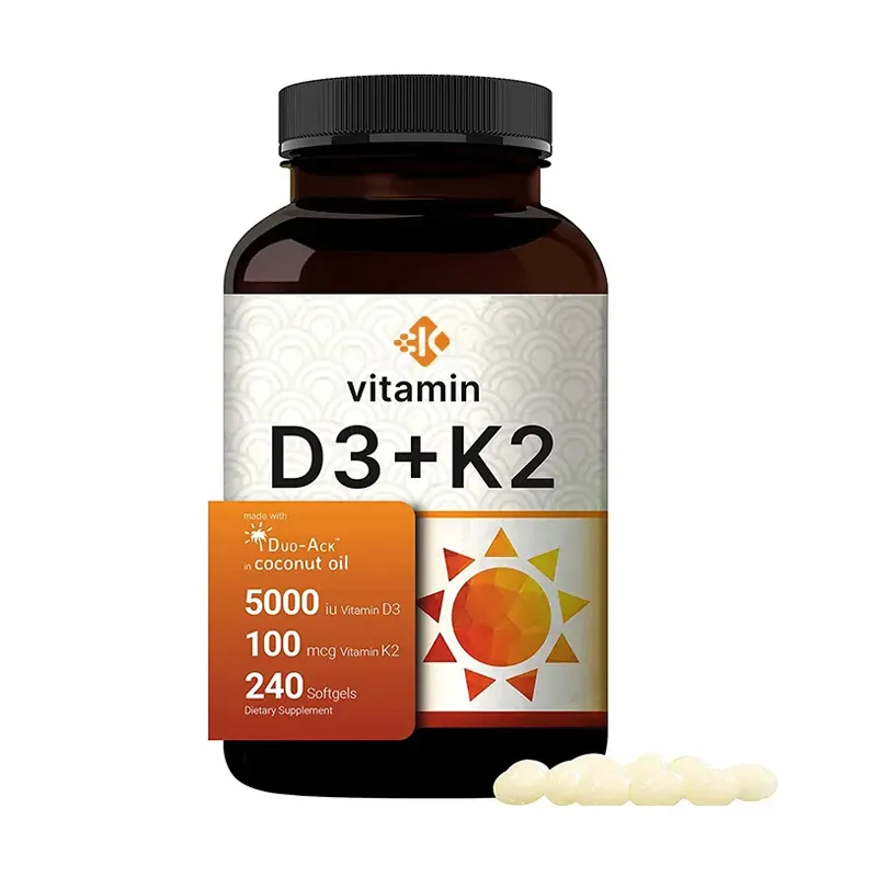 Suplemen Label pribadi kapsul kalsium suplemen makanan kelas Vitamin D3 kapsul Vitamin D3 K2 kapsul minyak softgel