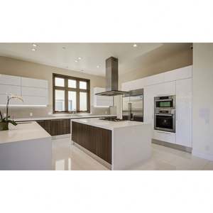 High Quality Complete <b>Kitchen</b> Modern Wood <b>Kitchen</b> Cabinets Glossy Finish <b>Kitchen</b> Furniture <b>Cupboard</b> <b>Storage</b> Pantry with Handle - Product Image 3