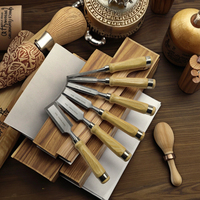 Peaktop 8 pièces Kit de ciseau à bois avec étui en bois de qualité supérieure Ciseau à bois avec manche en bois Ensembles d'outils