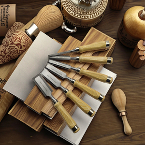 Peaktop 8 조각 나무 손잡이 도구 세트와 프리미엄 나무 케이스 나무 끌 목공 조각 끌 키트 - Product Image 4