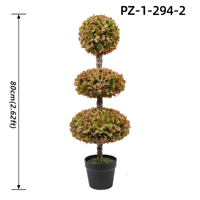 Arbre artificiel en buis à trois boules, en pot, plante à trois niveaux pour la décoration de villas, jardins, maisons, extérieurs, paysages commerciaux, OEM