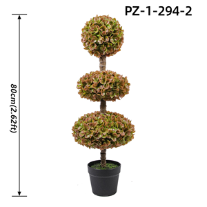 Albero di Bosso Artificiale a Tre Sfere in Vaso, Pianta a Tre Livelli per Decorazione di Ville, Giardini, Case, Esterni e Paesaggistica Commerciale OEM - Product Image 4