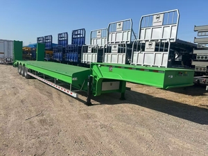 CIMC 80ton 17m Cubierta de caída de cama baja Cargador de cama baja de 3 ejes Remolque Lowboy con rampa mecánica Precio de semi camión - Product Image 2