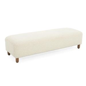 Pouf ottomano bianco, comodo e morbido, panca imbottita per soggiorno e camera da letto - Product Image 4