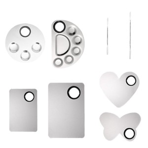 Stainless Steel Makeup Palette 2-Piece Set Waterproof For Cosmetic Nail Polish Storage - Product Image 2