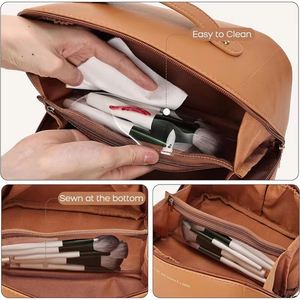 Sac de rangement pour maquillage XDH7122, en cuir PU, imperméable, sac de voyage pour cosmétiques pour femmes - Product Image 3