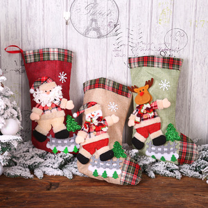 Christmas Stockings <b>Large</b> Xmas Gift Bags Fireplace Decoration Christmas Socks New Year Candy Holder Christmas Decor for Home - Product Image 3