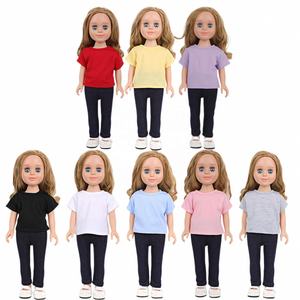 T-shirt uni pour poupée de <span class=keywords><strong>18</strong></span> pouces, vêtements pour poupée américaine de 43 cm, vente chaude - Product Image 6