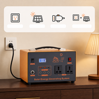 Nouvelle conception, station d'alimentation mobile 500 Watts 12V 60Ah, onduleur à onde sinusoïdale pure, système solaire avec lampe torche pour le camping et la survie