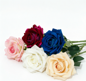 Rosa singola a testa singola 2026 per decorazioni nuziali, Materiale per rose con bordo arrotolato, Fiore artificiale per paesaggistica - Product Image 4