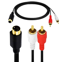 Vergoldetes Mini-DIN 4-Pin S-Video Stecker auf 2RCA Stecker Koaxial Twisted-Pair PVC-Ummanteltes AV-Stromkabel