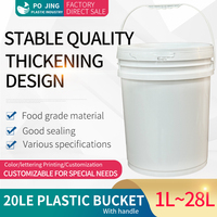 Offre Spéciale épaissie 1L-20L fûts en plastique seaux et barils lubrifiant joint d'huile avec poignée 12L 15L 18L 20L PP seau