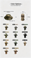 Ensemble chapeau de camouflage et masque facial balaclava, protection solaire à séchage rapide pour le cou et le visage, idéal pour la pêche, la randonnée et le camping en extérieur