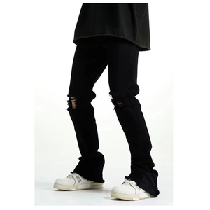 Productos para Dropshipping 2026, Jeans Ajustados Negros para Hombre, Corte Slim Fit, Detalles Desgastados, Elásticos, Pantalones Casuales de Mezclilla - Product Image 5